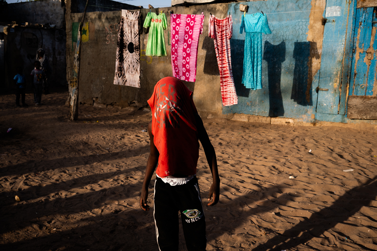 Between the laundry lines