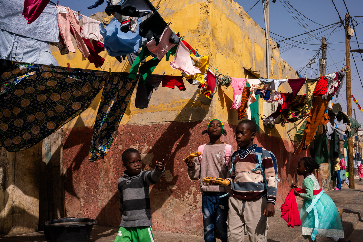 Between the laundry lines