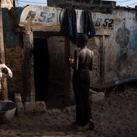 Between the laundry lines