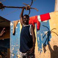 Between the laundry lines